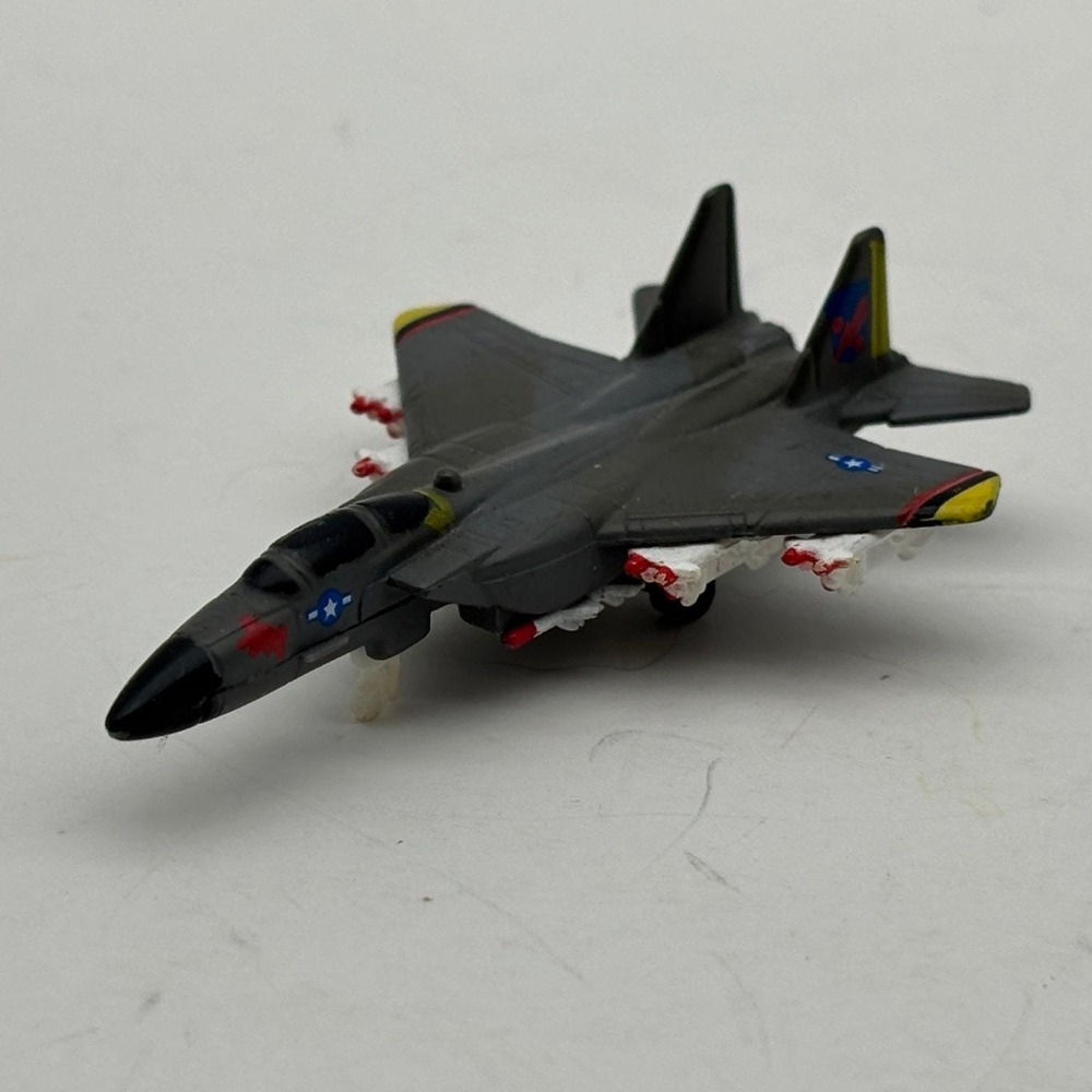 Vintage Micro Machines Military F-15 Eagle Jet Fighter Dark Grey Galoob 1992